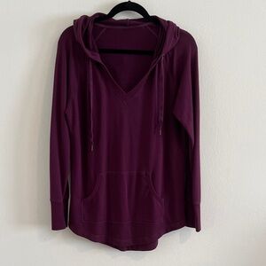 Eddie Bauer Women's Deep Purple V-Neck Hoodie